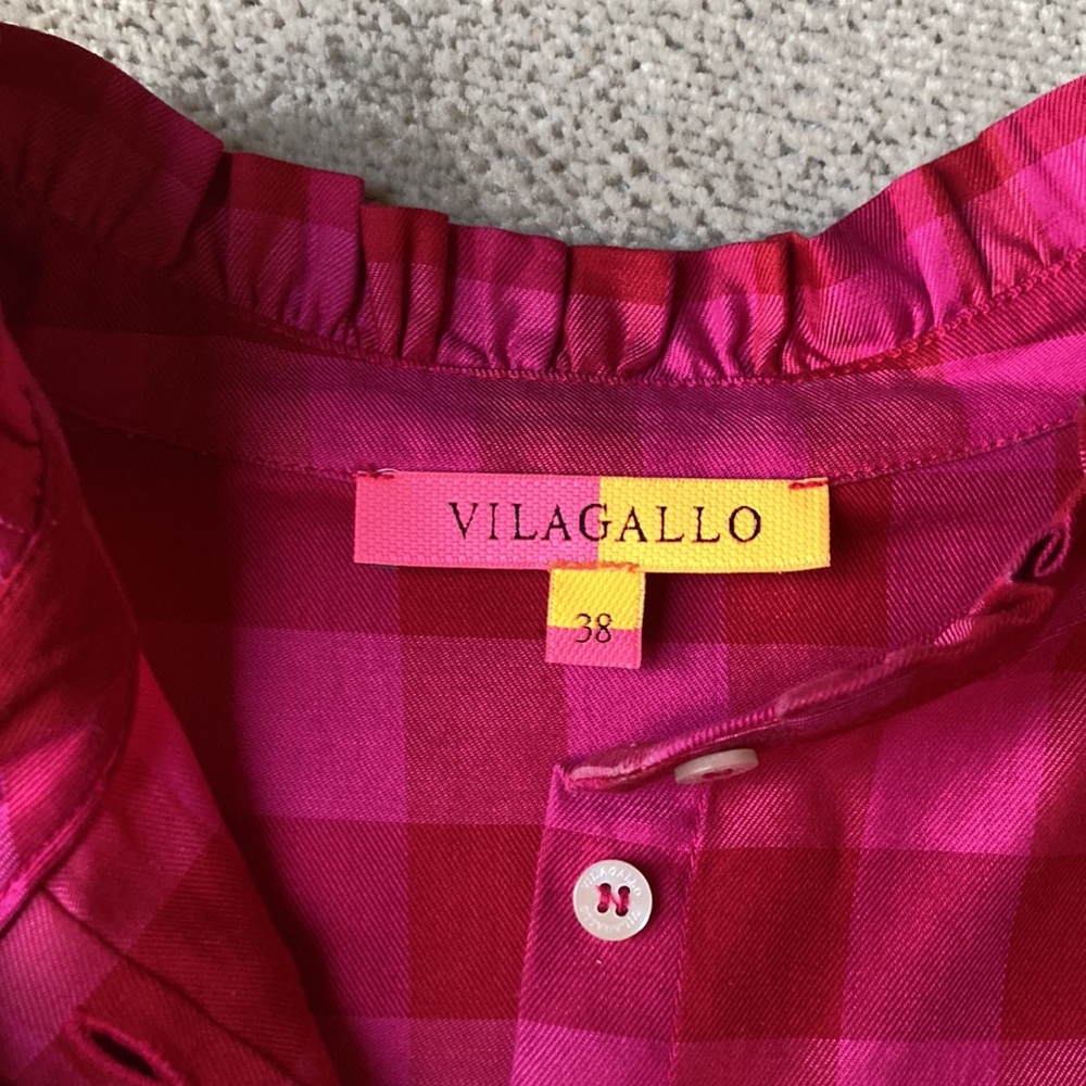 Vilagallo precious Tatiana fuchsia and berry red check top - Picture 4 of 12